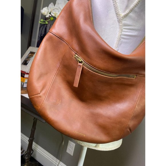 (Sold) Lucky Brand 100% Leather Zip Top Hobo Bag - Picture 2 of 12